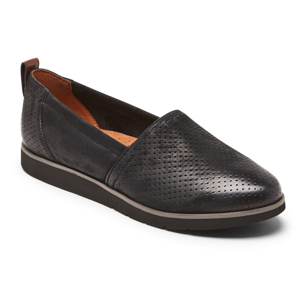 Rockport Slip-On For Womens Black - Cobb Hill Laci - JS5306189